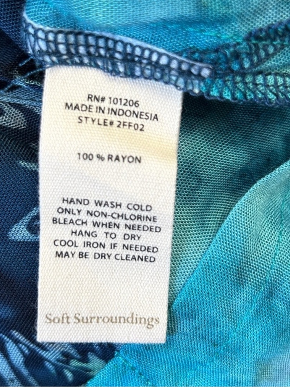Soft Surroundings Floral Split-Panel Tunic in Caribbean-Turquoise  NWT - Picture 7 of 10